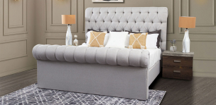Cama King Size Genovesia Gris   
