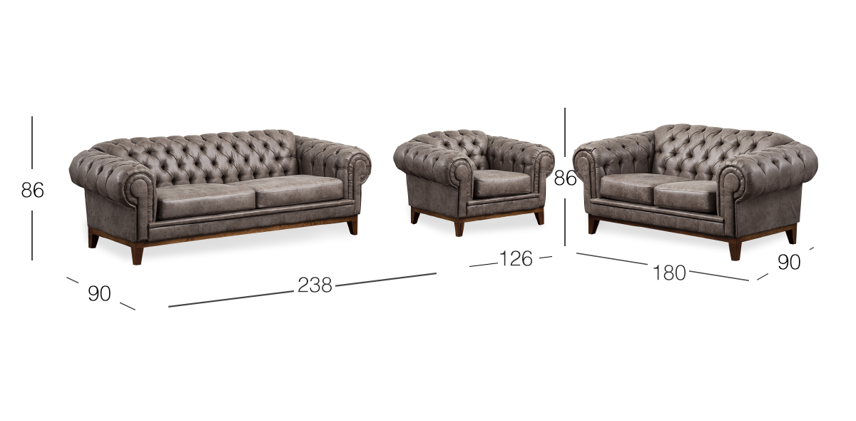 Sala Begonia Bonded Leather Galp Gris