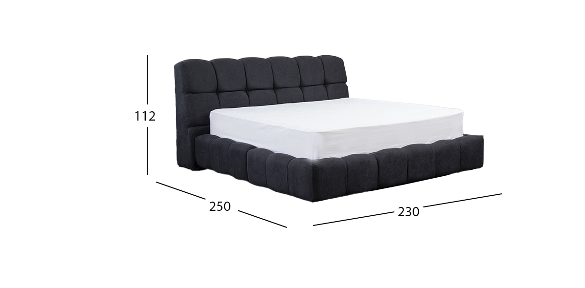 Cama King Size Dakota Charcoal