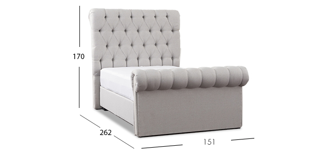 Cama Matrimonial Genovesia Gris