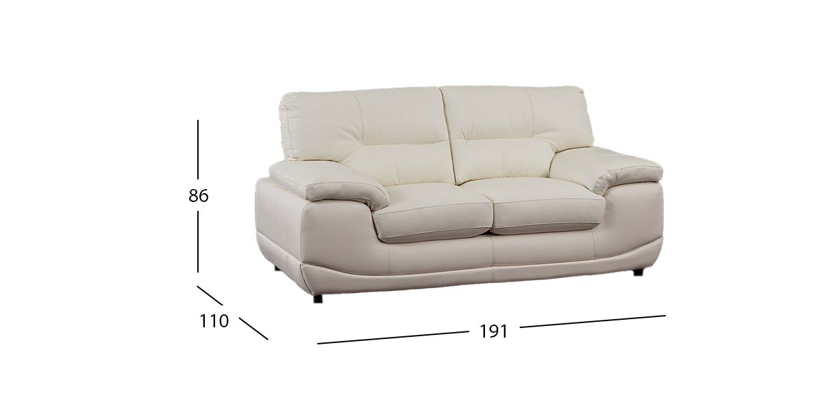 Love Seat Piel Match Lazzio Galp Blanco  (Boal)