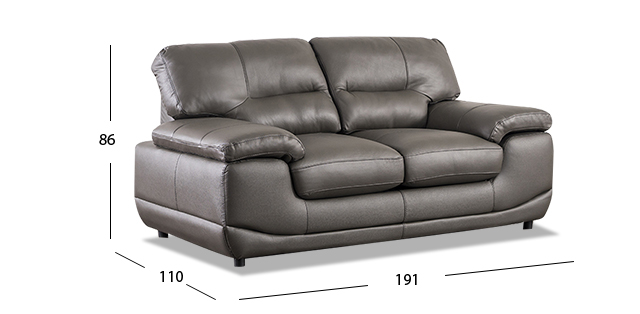 Love Seat Piel Match Lazzio Galp Gris (Boal)