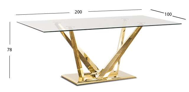 Mesa Comedor Rectangular Royal Gold LV