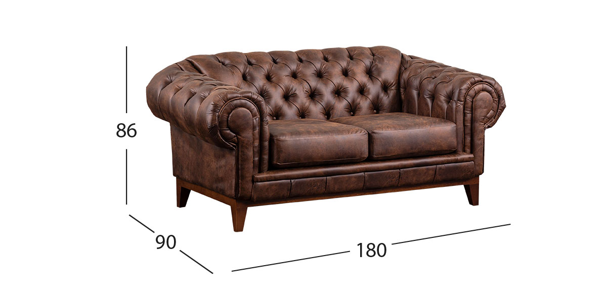 Love Seat Begonia Bonded Leather Galp Café