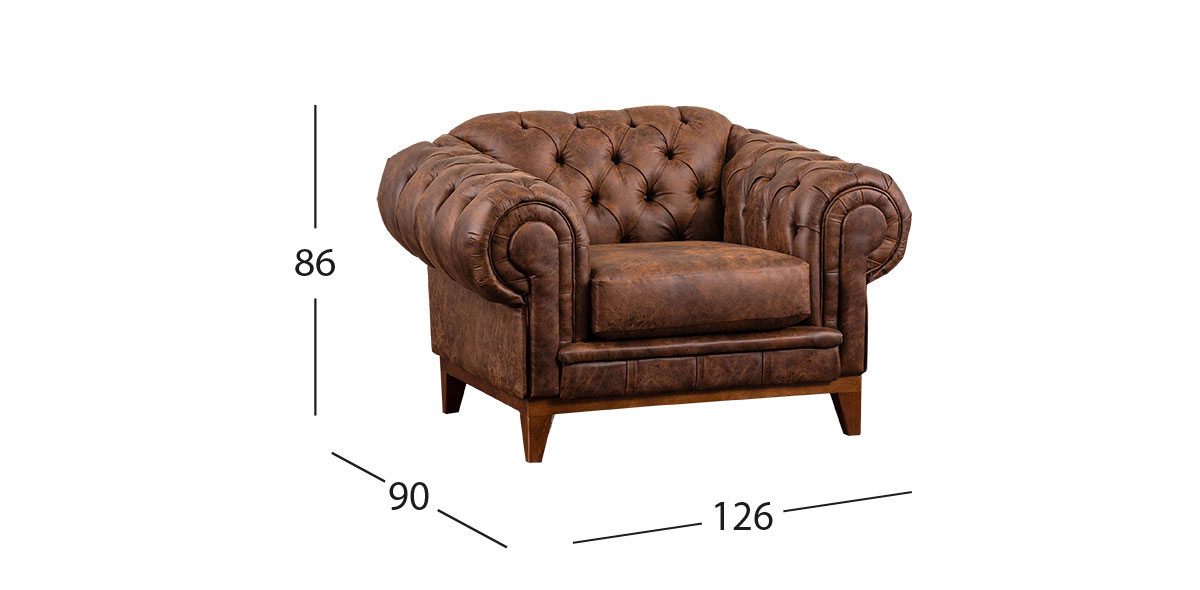 Sillón Begonia Bonded Leather Galp Café