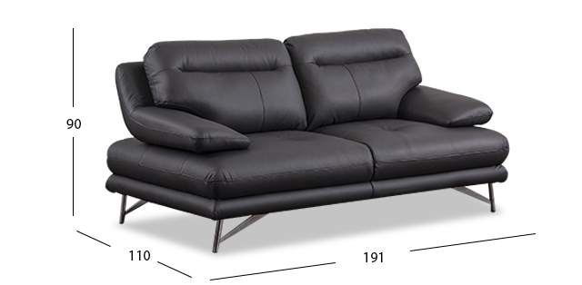 Love Seat Piel Match Colette Galp Dark Grey (Boal)