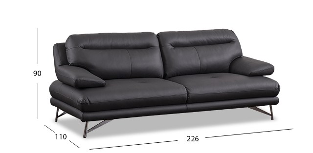 Sofá Piel Match Colette Galp Dark Grey  (Boal)