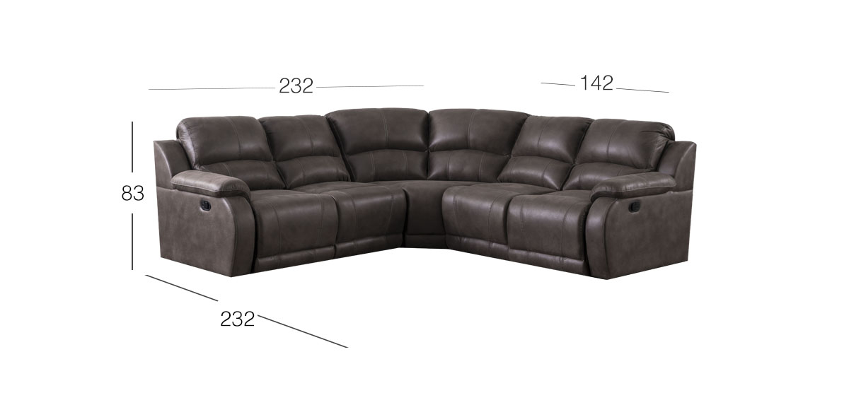 Sala Modular Reclinable Carucci Gris (Boal)