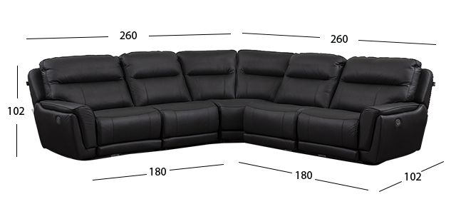 Sala Modular Piel Darno Boal Curvo Negro