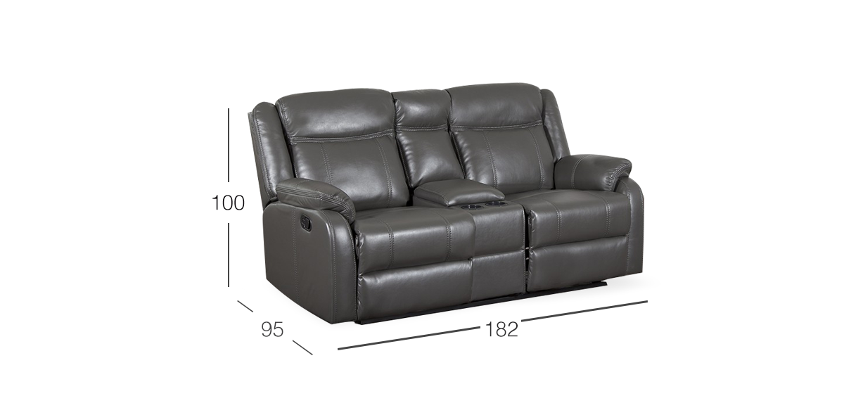 Love Seat Reclinable Wagner Gris