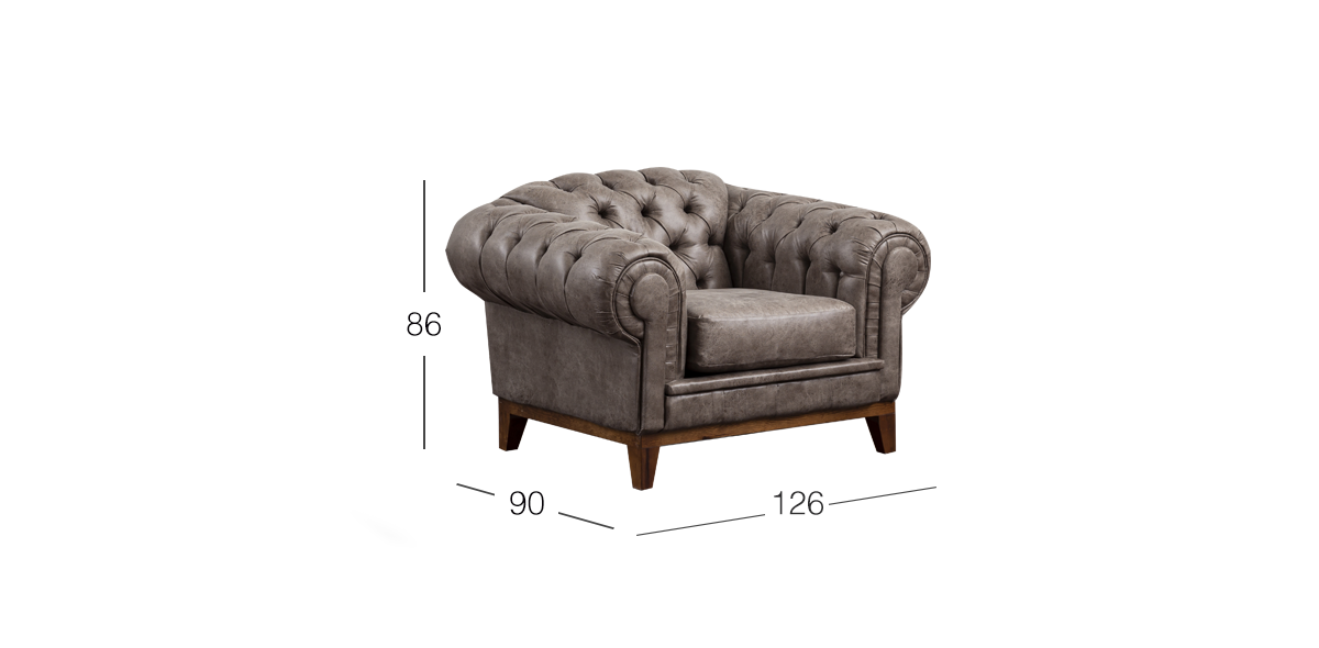 Sillón Begonia Bonded Leather Galp Gris