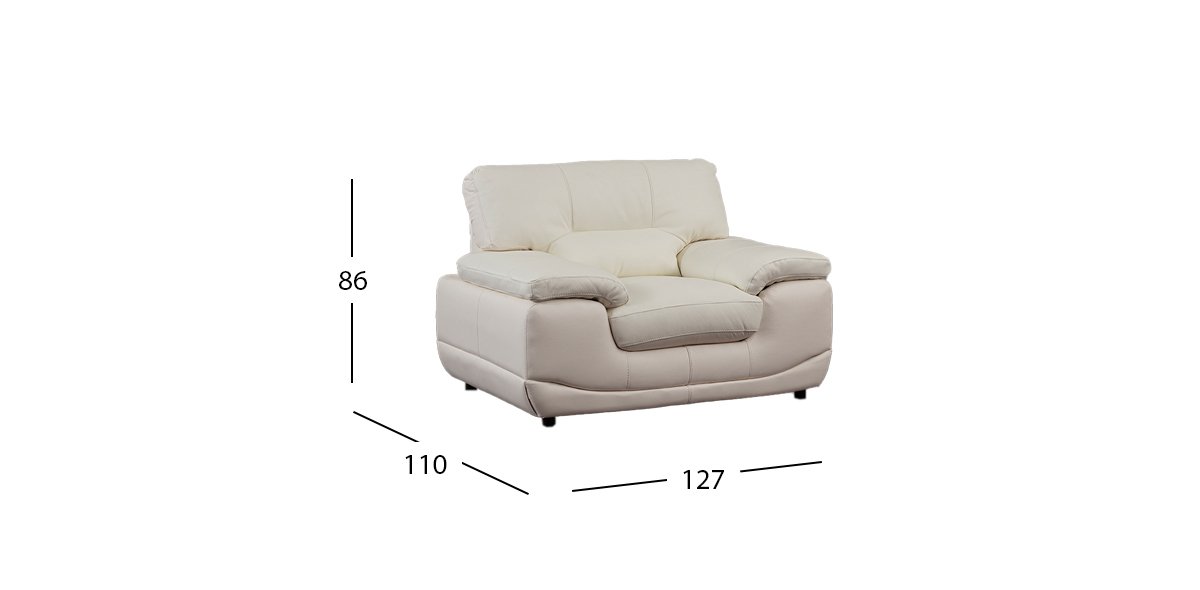 Sillón Piel Match Lazzio Galp Blanco  (Boal)