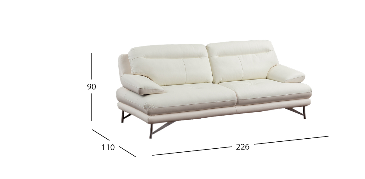 Sofá Piel Match Colette Galp Blanco (Boal)