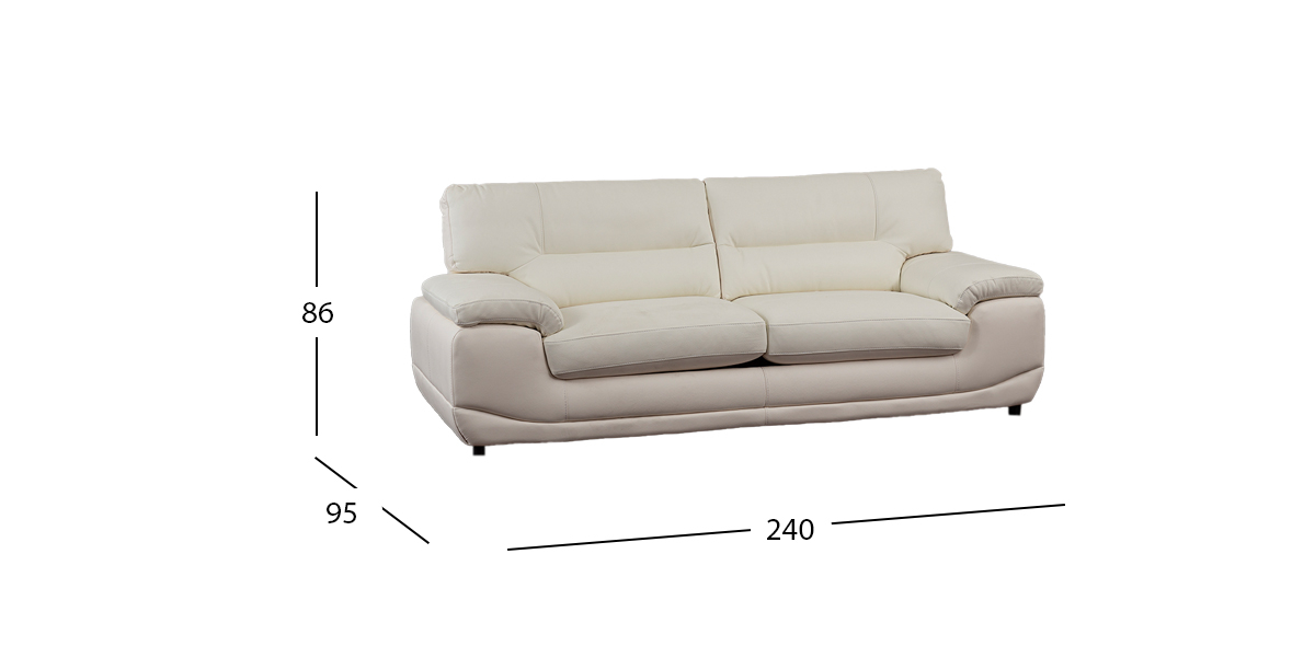 Sofa Piel Match Lazzio Galp Blanco (Boal)