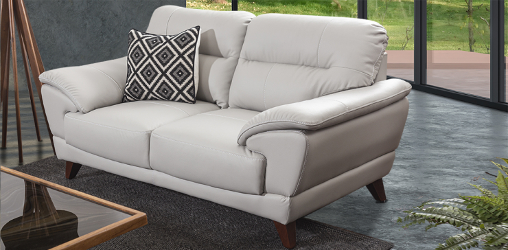 Love Seat Piel Match Soria  Silver  (Boal)